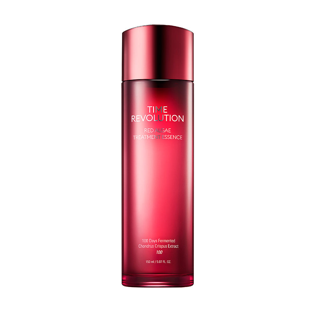 MISSHA Time Revolution Red Algae Treatment Essence, revitalizing Korean essence and antioxidant for dewy skin. For first step use